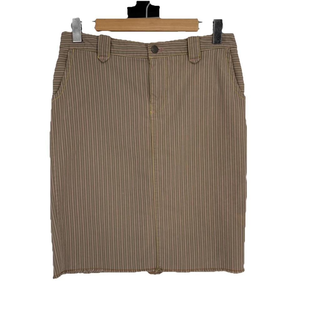 Y2k VTG‎ American Eagle Pastel Striped Denim Pencil Skirt 4 Retro Preppy Twee